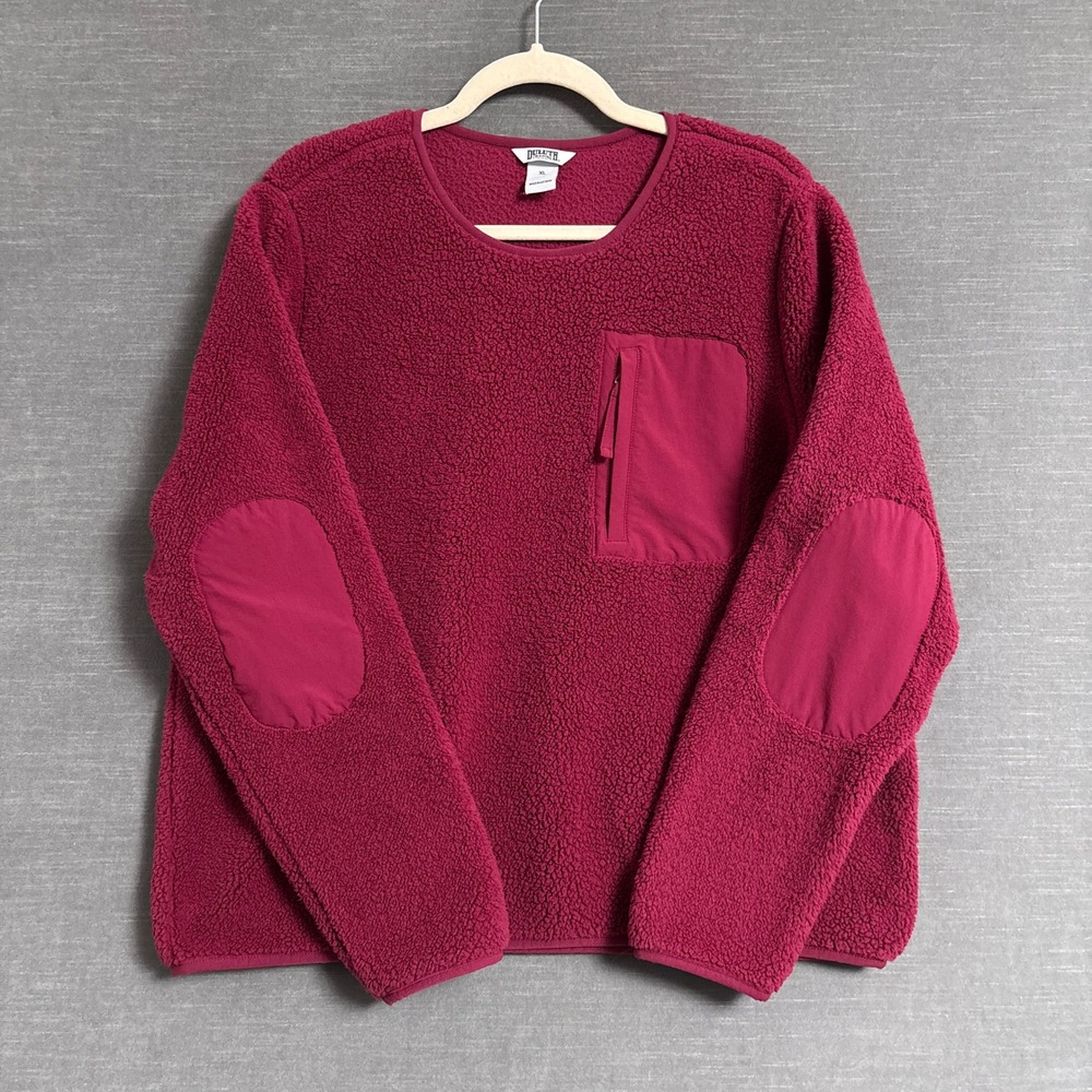 Duluth Pullover XL Sangria Burgundy Softmore Fleece Crewneck Outdoor Sweater